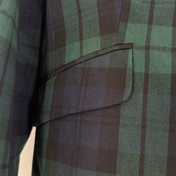Lauren Ralph Lauren Black Watch Plaid Blazer Gold Crest Buttons Size 8 - Picture 12 of 16
